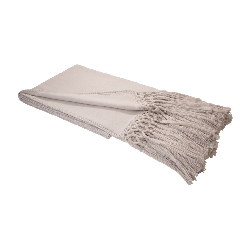 Nouvelle Beige Crocheted Wool Baby Throw Blanket