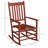 Outsunny Outdoor Rocking Chair Set Of 2, Patio Wooden Rocking Chair With Smooth Armrests, High Back For Garden, Balcony, Porch, Supports Up To 352 Lbs., Wine Red