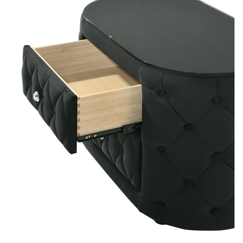 Table de chevet Voltare - noir, Noir