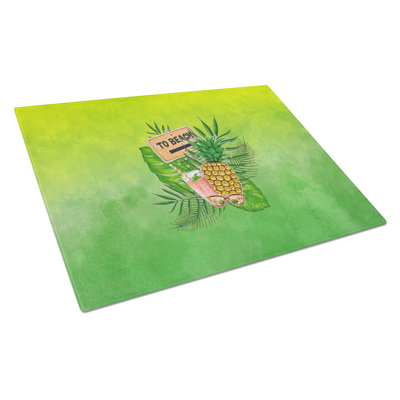Caroline's Treasures Tempered Glass to the Beach Summer Cutting Board