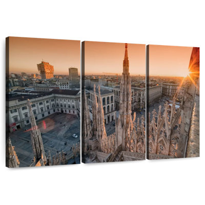 Coucher de soleil sur la place Milan