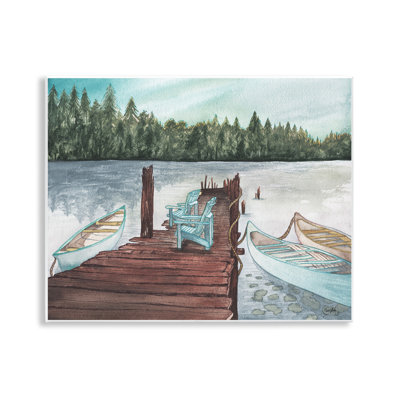 "Canoes at Lake Dock", art mural par Elizabeth Medley