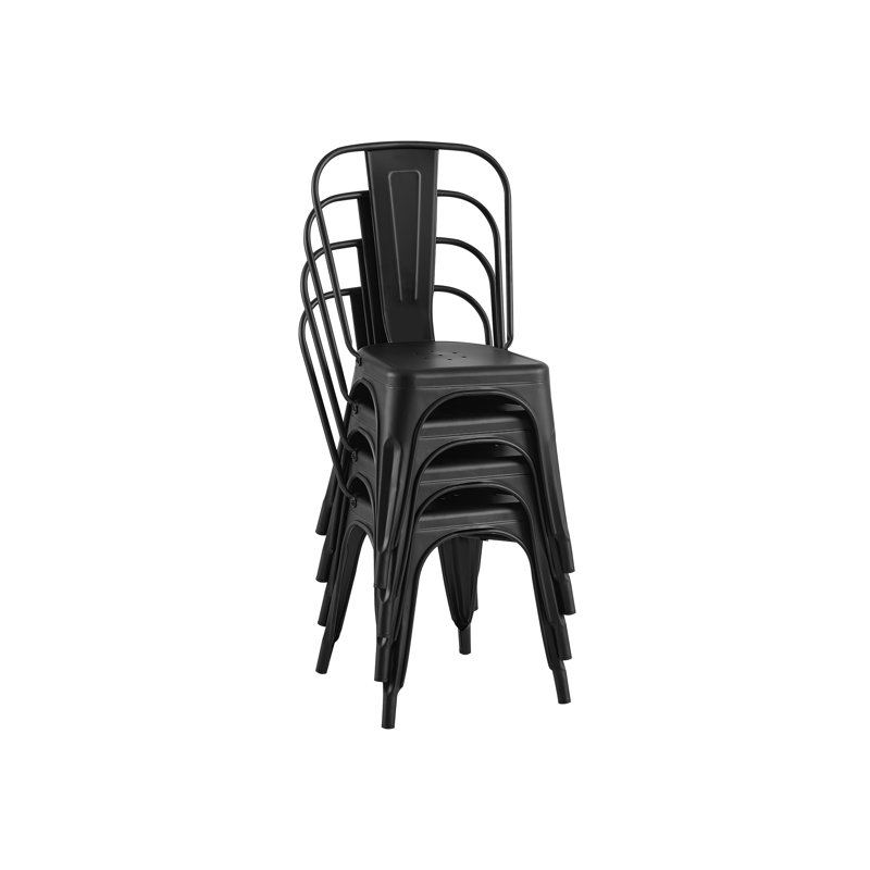 Chaise de salle à manger Kalya, Noir mat, 4