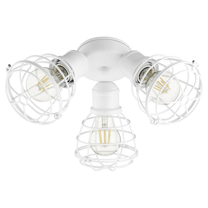 Ventilateur de plafond universel à 3 lumières, Blanc studio