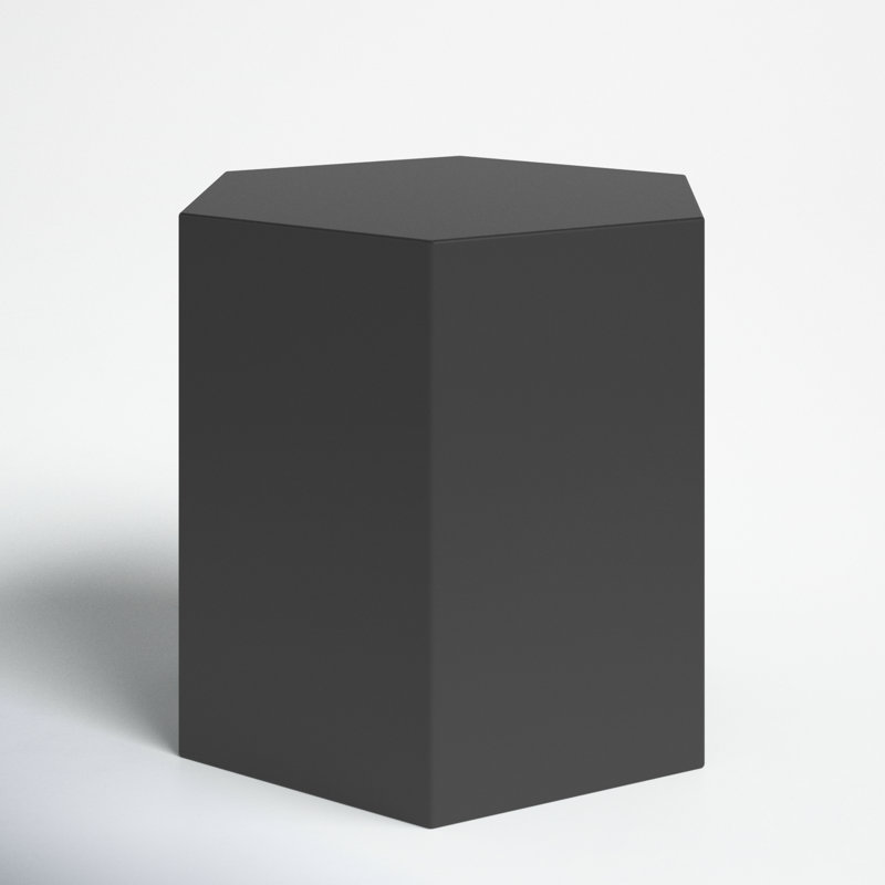 Table de bout Athenian Block, Gris, H 13 po x l 14,5 po x P 12,5 po
