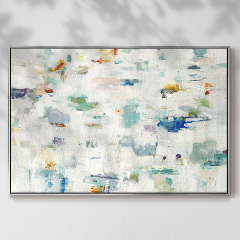 Couleur, H 17 po x l 25 po x P 2 po, Toile argentée avec cadre flottant