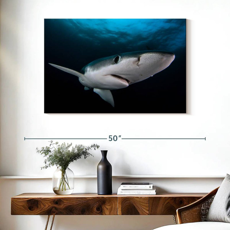 Brampt Underwater Blue Shark, 26" H x 39" W