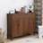 Coffee Solid Wood Shoe Storage Bench-1567879519