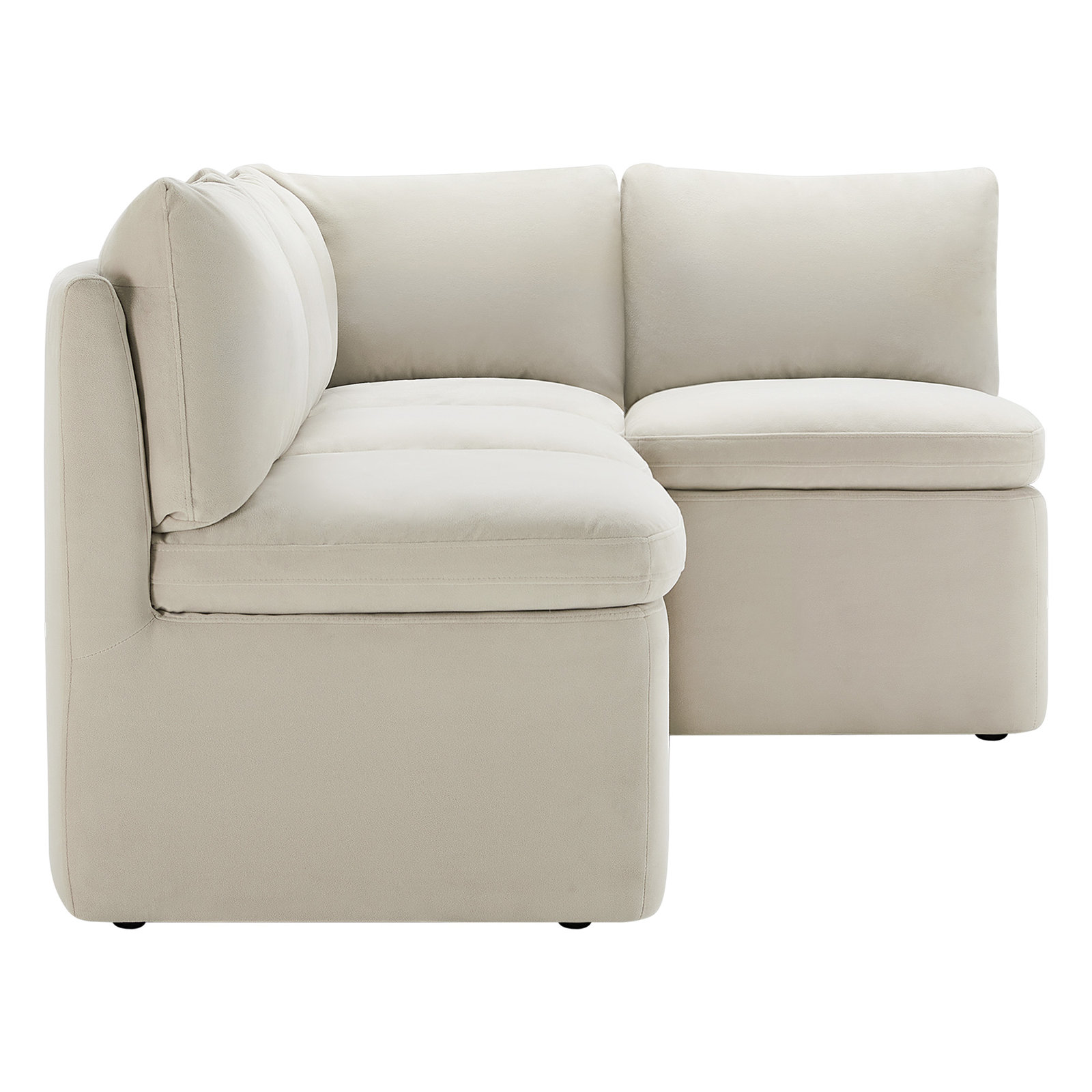 Alayaa Modular 3-Piece Dining Chair, Bella Beach Performance Velvet