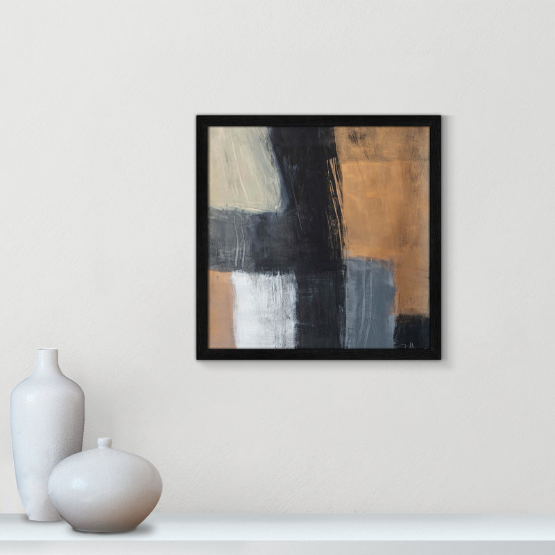 «Metallic Slate II» par Casa Fine Arts, Cadre noir mince, H 17 po x l 17 po x P 0,75 po