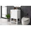 Meuble-lavabo de salle de bain avec lavabo, armoire de salle de bain avec porte à fermeture douce, support de rangement et tablette ouverte