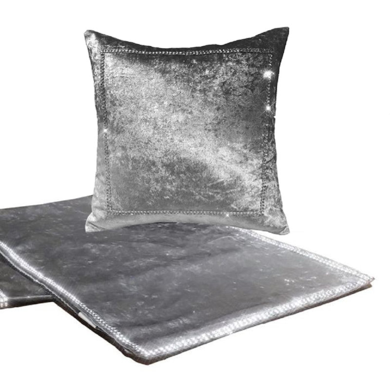 Rumbaugh 100% Polyester Bed Runner with Cushion Cover, Silver