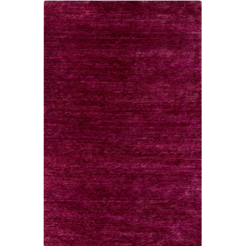 Tapis rose vif en jute noué à la main Durby, Rectangle 2 pi x 3 pi