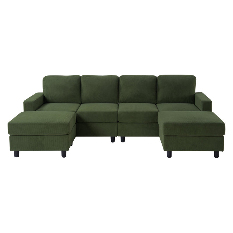 Spacious Sectionals, 98.8 Inch Corduroy Modern Modular Sofa For Home