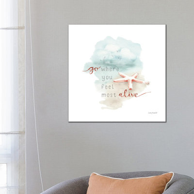 Starfish On The Sand - Wrapped Canvas Painting