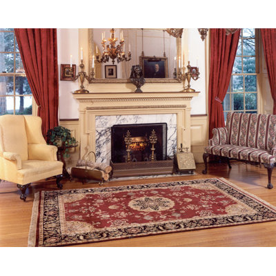 Ella-May Hand-Knotted Wool Tabriz Burgundy/Black Rug