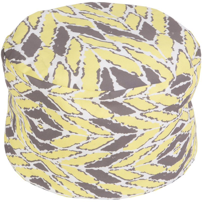 Upholstered Pouf, Yellow