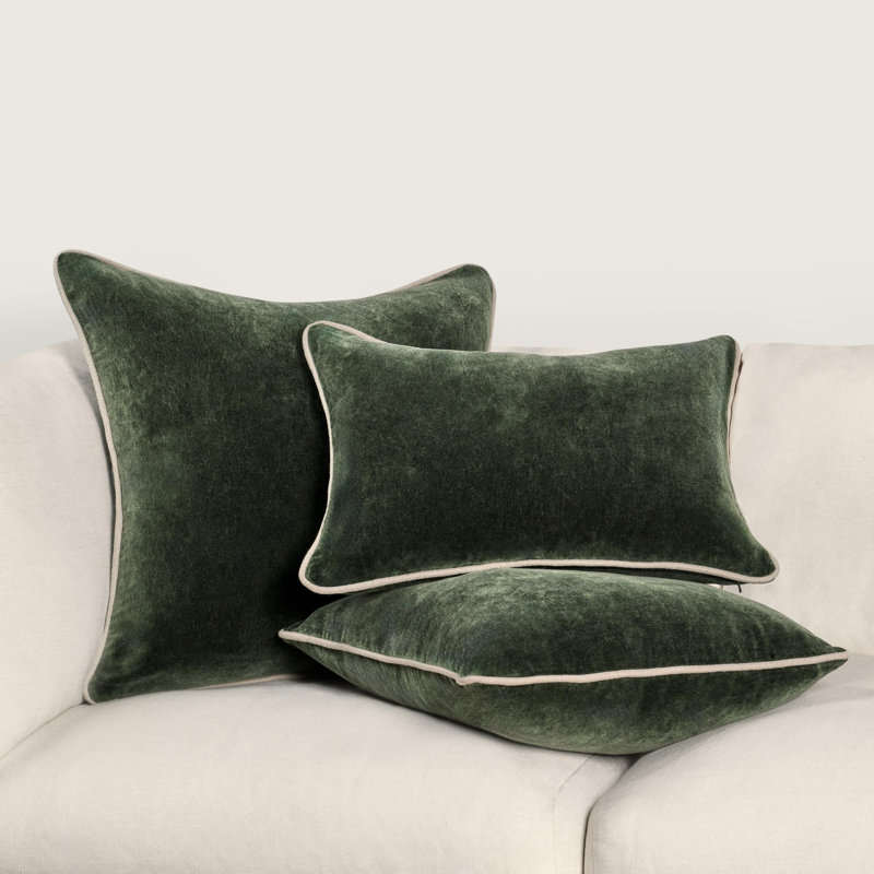 Goodall Reversible Throw Pillow, Rectangle 14"H x 20"W, Forest Green
