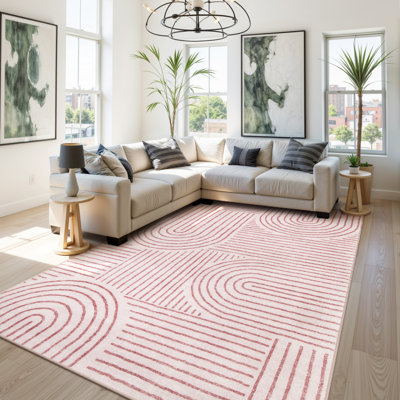 Abstract Washable Area Rug Soft Bedroom Rug for Living Room Ultra-Thin Non Slip Office Carpet