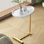 Table d'appoint blanche - S'adapte bien aux meubles avec une extrémité compacte de 4,68 lb pour les petits espaces et une structure en métal de 23,42 po de hauteur