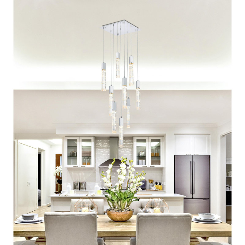 Luminaire suspendu Aurora 20 pouces en or satiné, Chrome