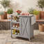 Îlot de cuisine pliable pour l'extérieur avec armoire de rangement, tablettes ouvertes et porte-serviettes-133215777
