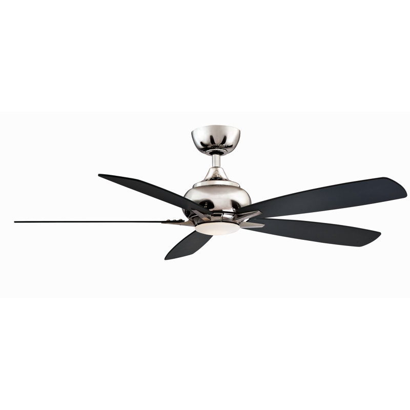 Doren 52 inch Indoor Ceiling Fan with LED Light Kit - Polished Nickel, Polished Nickel