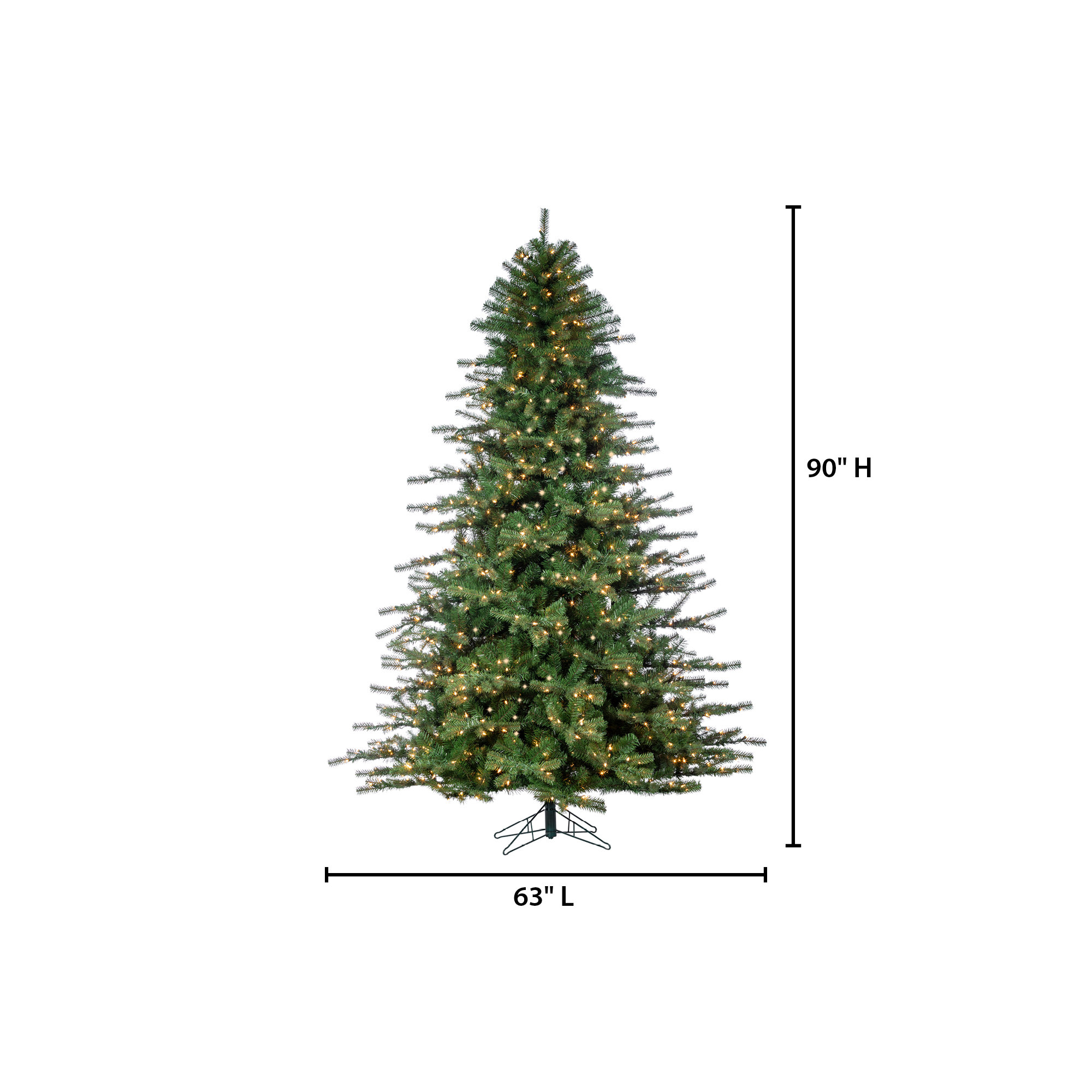 Lighted Fir Christmas Tree, 7.5'