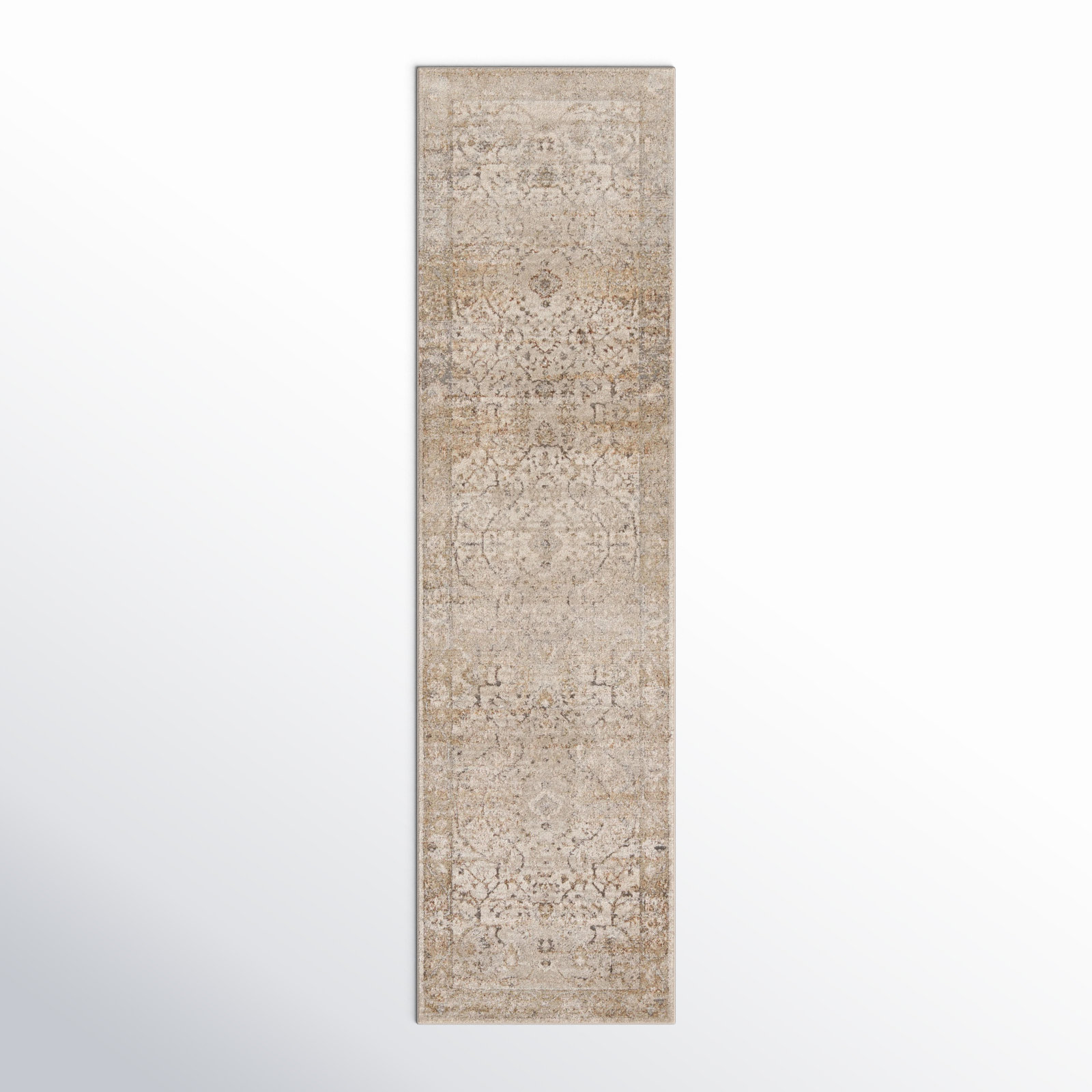 Lynnette Gray Beige Oriental Rug, Runner 2'2" x 8'