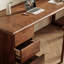 Bureau long en noyer massif avec trois tiroirs latéraux gauche-731213260