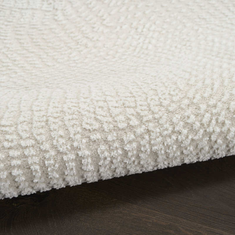 Alim Abstract Machine Made Area Rug, Rectangle 183 x 274 cm, Ivory