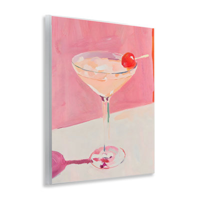 Pink Cherry Cocktail Wall Plaque, design by Riley B