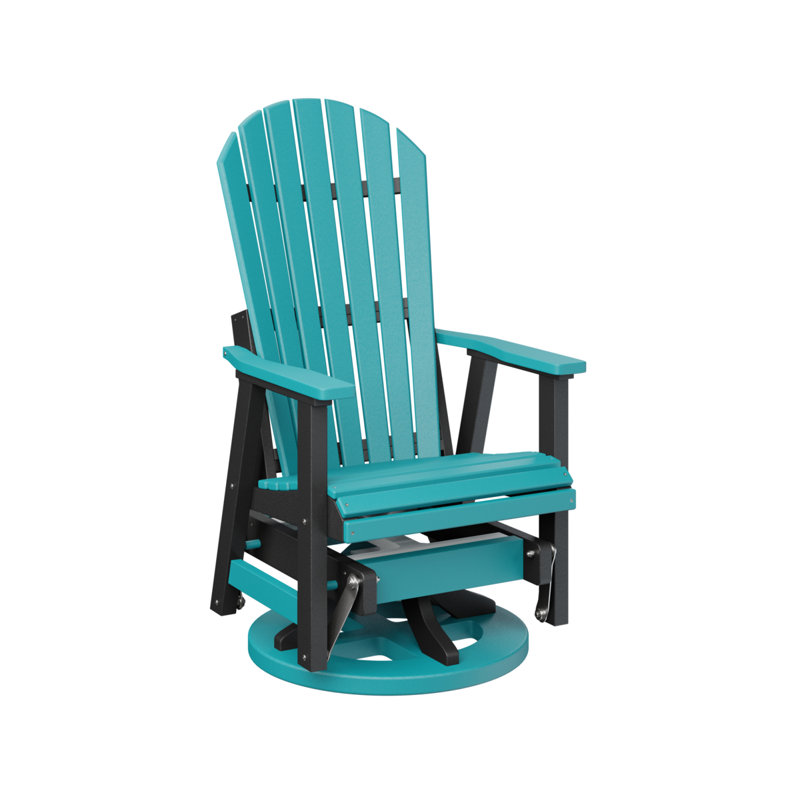 Comfo Back Outdoor Glider, Aruba Blue Top/Black Base