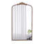 Grand miroir 66 po x 36 po arqué pleine longueur doré - Décoration murale suspendue ou inclinée pour le salon