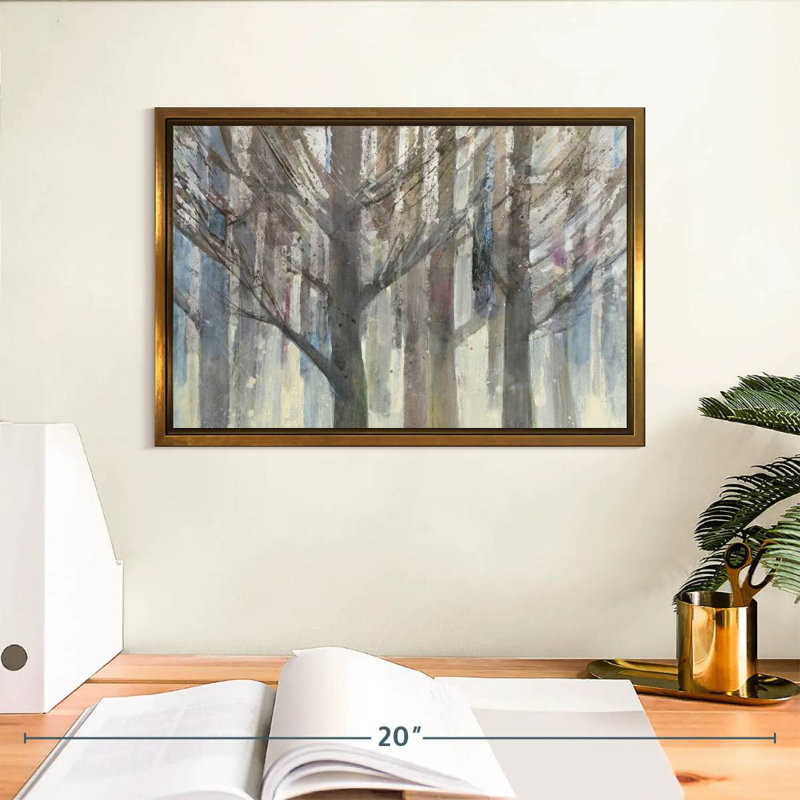 Lumière forêt, Cadre flottant doré, 13 po x 9 po