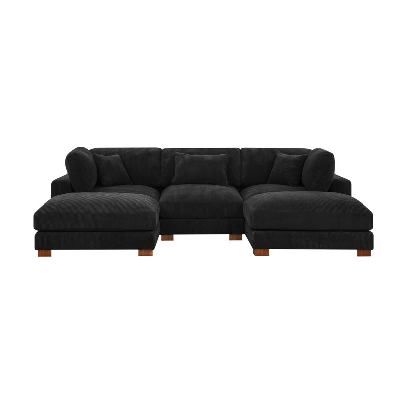 Axminster Sectional Sofa, Black