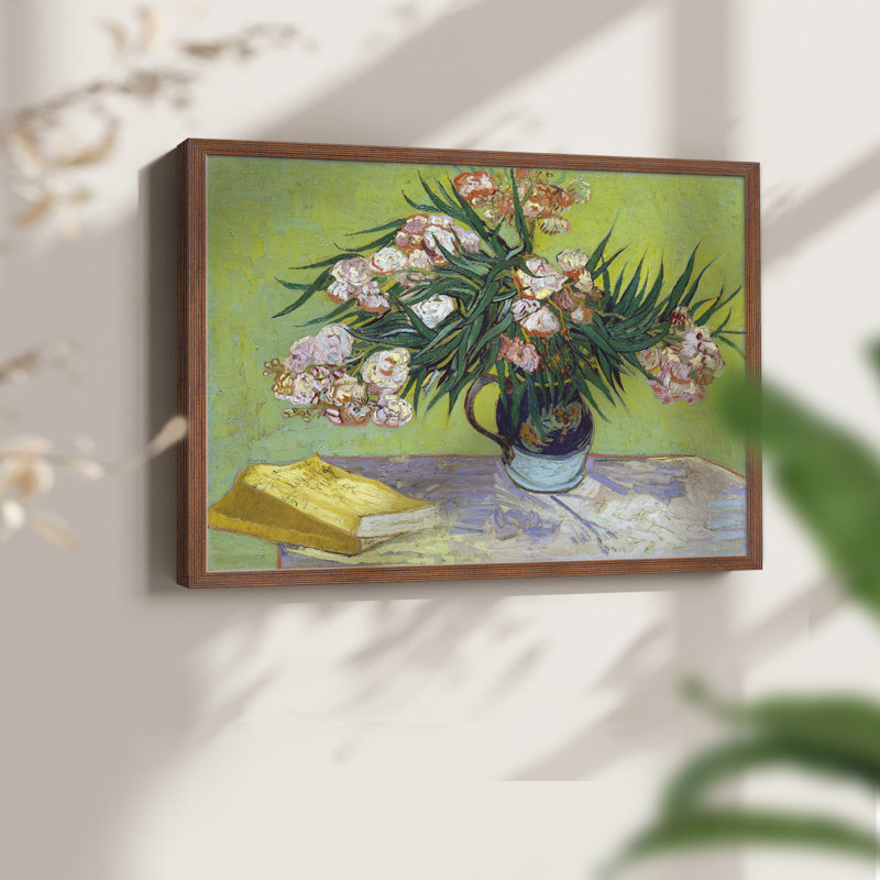 Oleanders - Reproduction encadrée - Restickable, H 11 po x l 14 po, Noyer