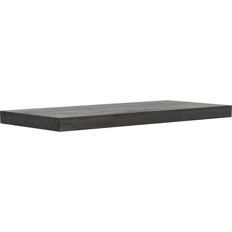 Solid Wood Shelf, 0.75" H x 18" W x 8" D, Dark Wood Stain
