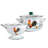 Colander with Vintage Country Style Pattern Enamel Belly Deep Stock Pot with Glass Lid