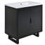 Base de meuble-lavabo simple 18,1 po Manwel en noir avec lavabo