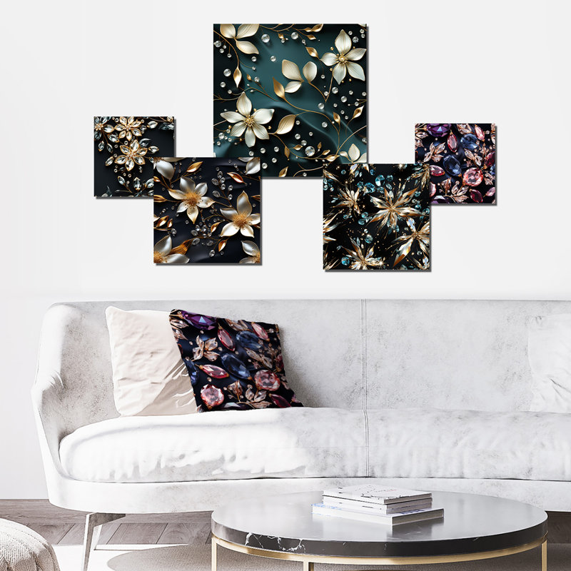 Ensemble de 5 lustres en cristal Elegance