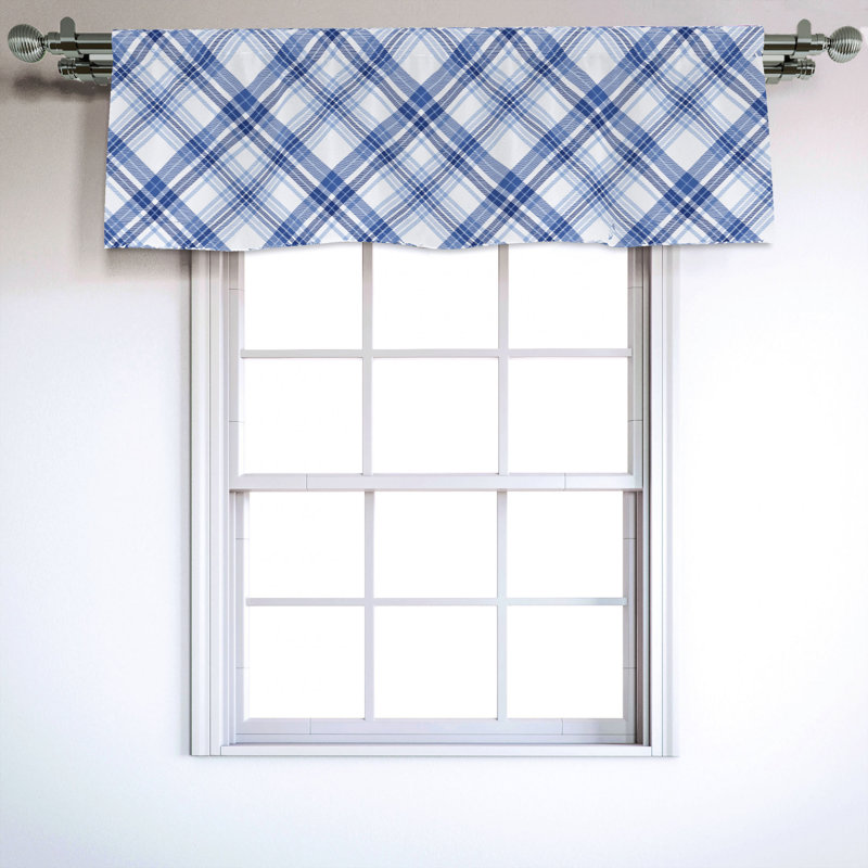 Sateen Plaid Ruffled Window Valance