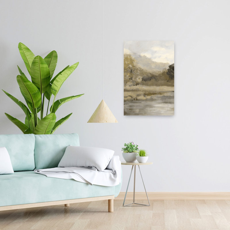«Summertime View Triptych I Abstract Contemporary Tranquil Landscape Nature Art», H 24 po x l 16 po