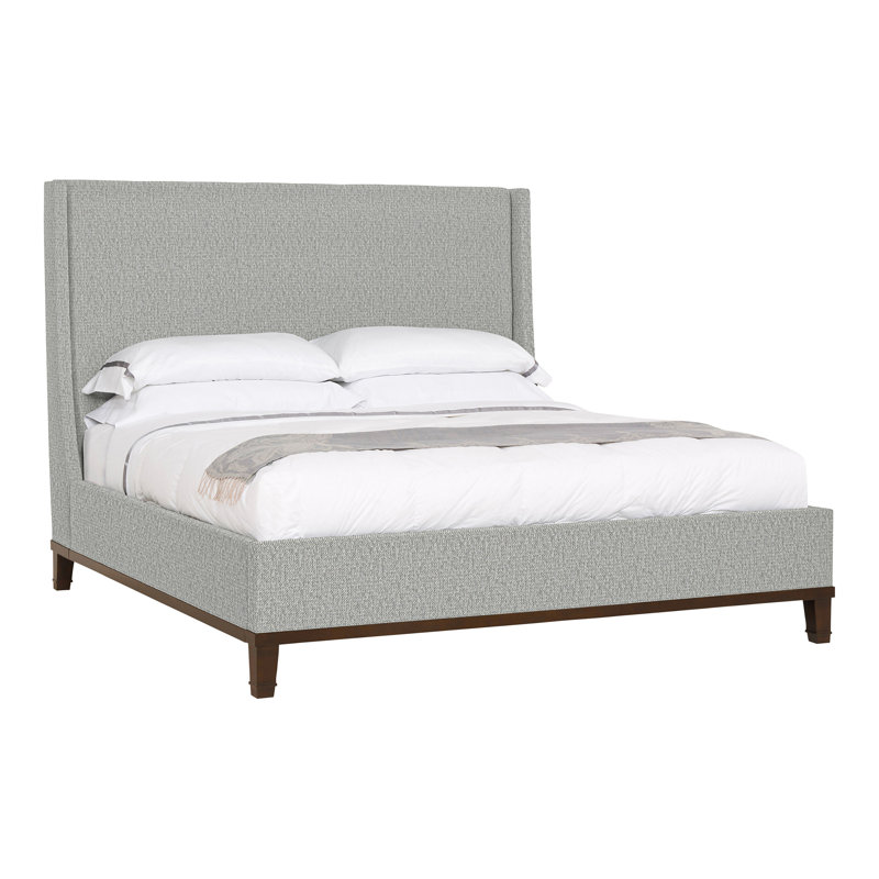 Michael Weiss Solid Wood Wingback Bed, Tarbee Dove, Havana
