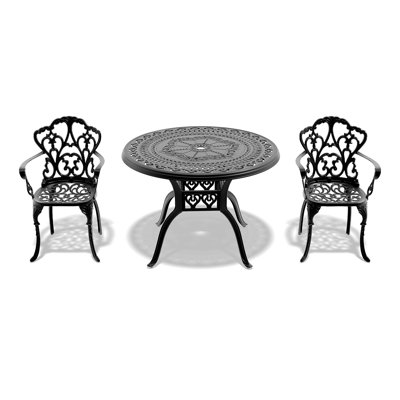 Ensemble de meubles de patio en aluminium coulé de qualité supérieure avec coussins confortables pour le plaisir en plein air