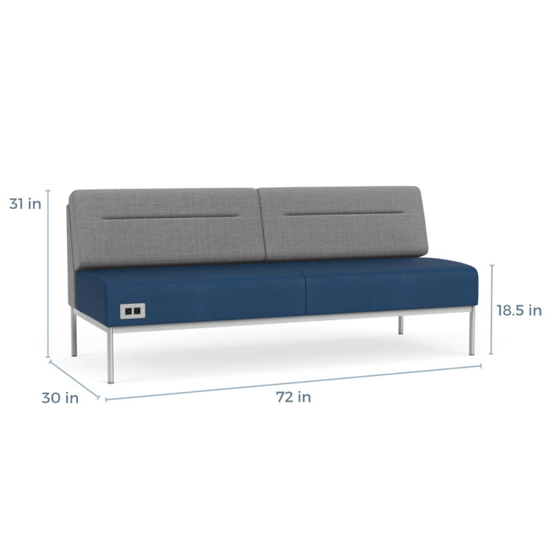 Canapé Darsey, Avec alimentation, Argent argent, Chambray gris; Patriot Plus Blue Ridge