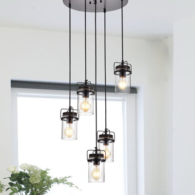 Luminaire suspendu cylindrique à 5 lumières Lytle