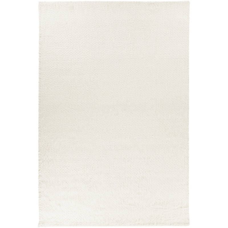 Tapis ivoire tissé à la main Aveda, Rectangle 5 pi x 7 pi 6 po