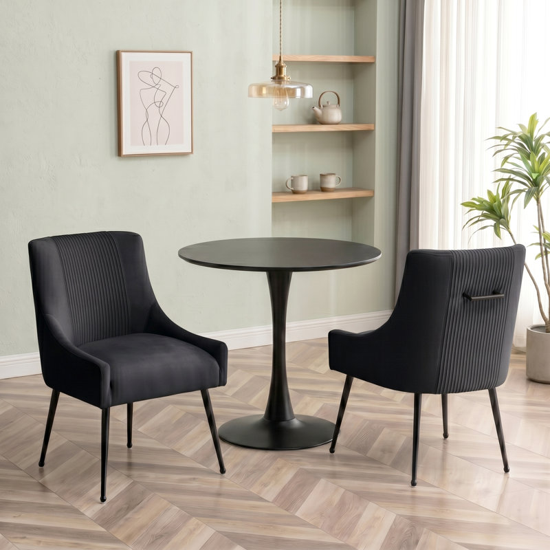 Chaise d'appoint Dinnington, Noir, noir, noir, noir