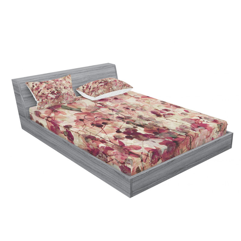 Microfiber Floral Sheet Set, Full Sheet Set with Fitted Sheet